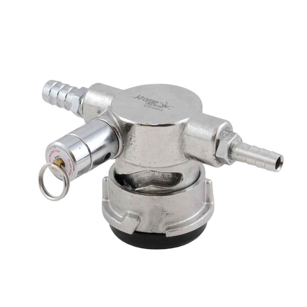 Krome Dispense Keg Coupler, Low Profile, American Sankey, NSF Certified, Pressure Relief Valve, Stainless Steel