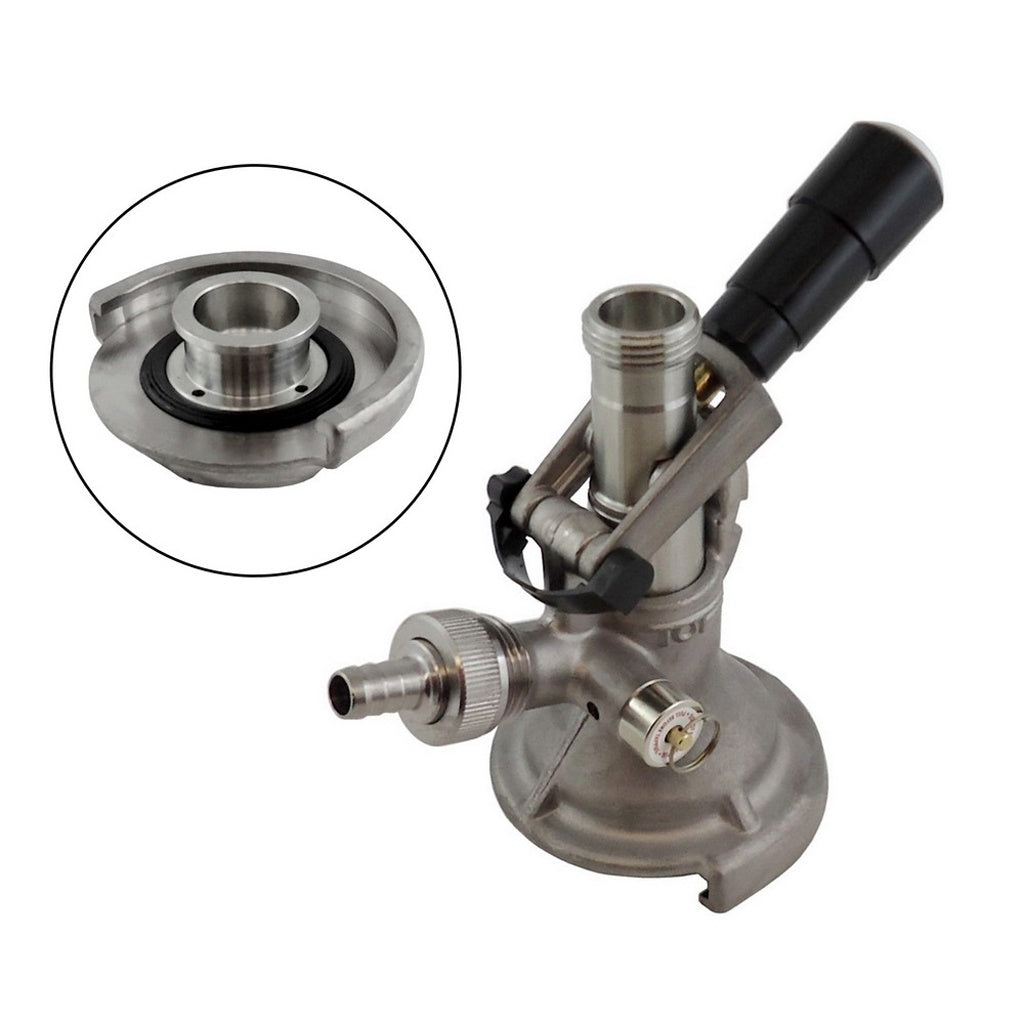 TOF Keg Coupler, A System (Paulaner, Spaten, Warsteiner), Stainless Steel