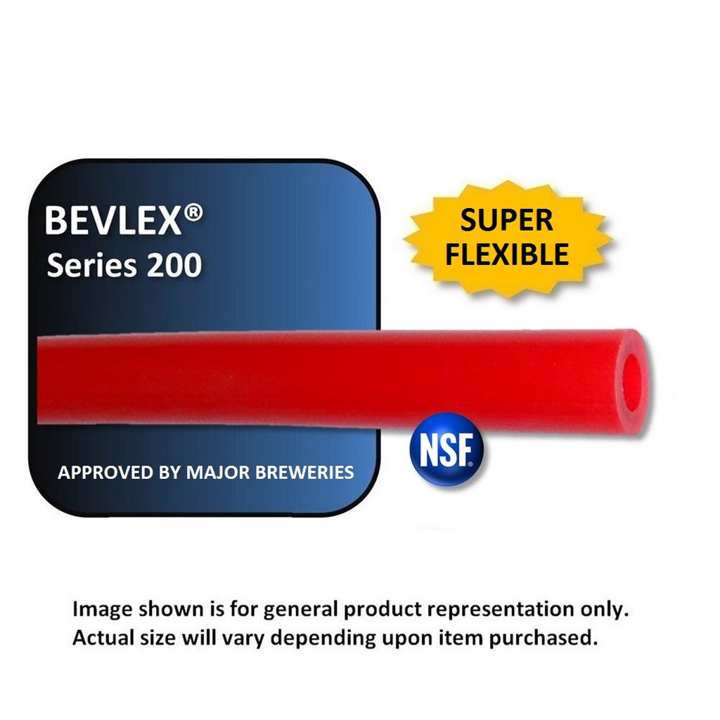 Bevlex Series 204 Red PVC Beer Tubing for Air Supply Lines, Solid Red, 5/16" ID x 9/16" OD, 100 ft
