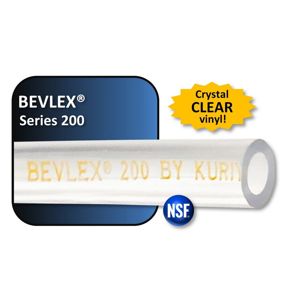 Bevlex Series 200 PVC BIB & Beer Tubing, Clear, 3/8" ID x 5/8" OD, 100 ft