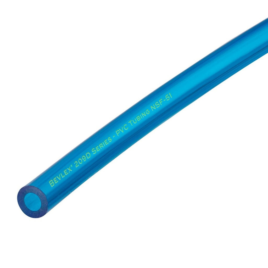 Bevlex Series 209D Blue Translucent PVC Beer Tubing for Air Supply Lines, 5/16" ID x 9/16" OD, 100 ft
