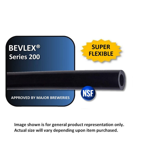 Bevlex Series 203 Black PVC Beer Tubing for CO2 Supply Lines, 3/8" ID x 5/8" OD, 100 ft