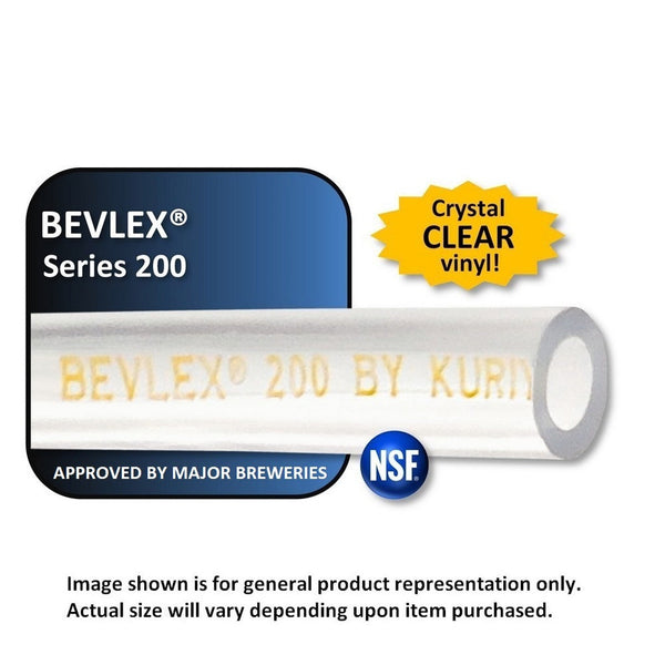 Bevlex Series 200 Clear PVC BIB & Beer Tubing, 3/16" ID x 7/16" OD, 500 ft