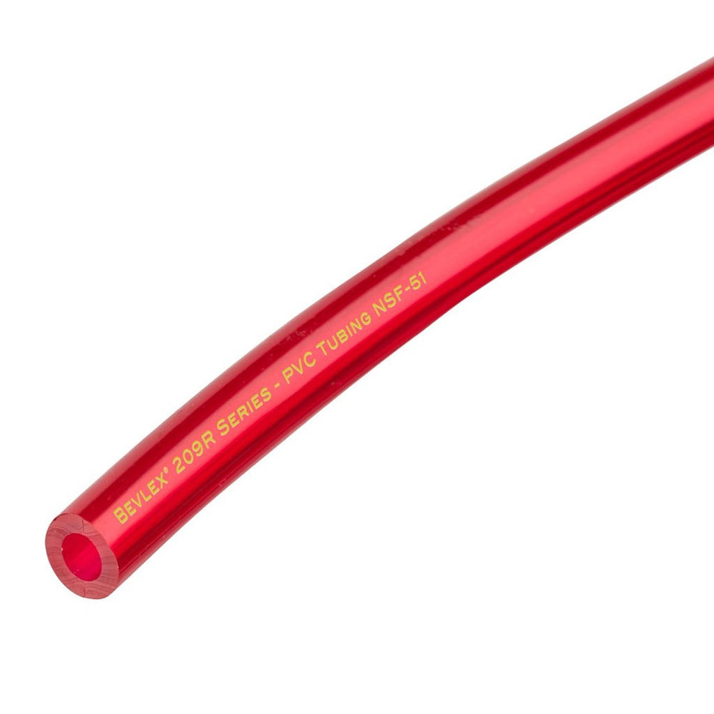 Bevlex Series 209R Red Translucent PVC Beer Tubing for Air Supply Lines, 5/16" ID x 9/16" OD, 500 ft