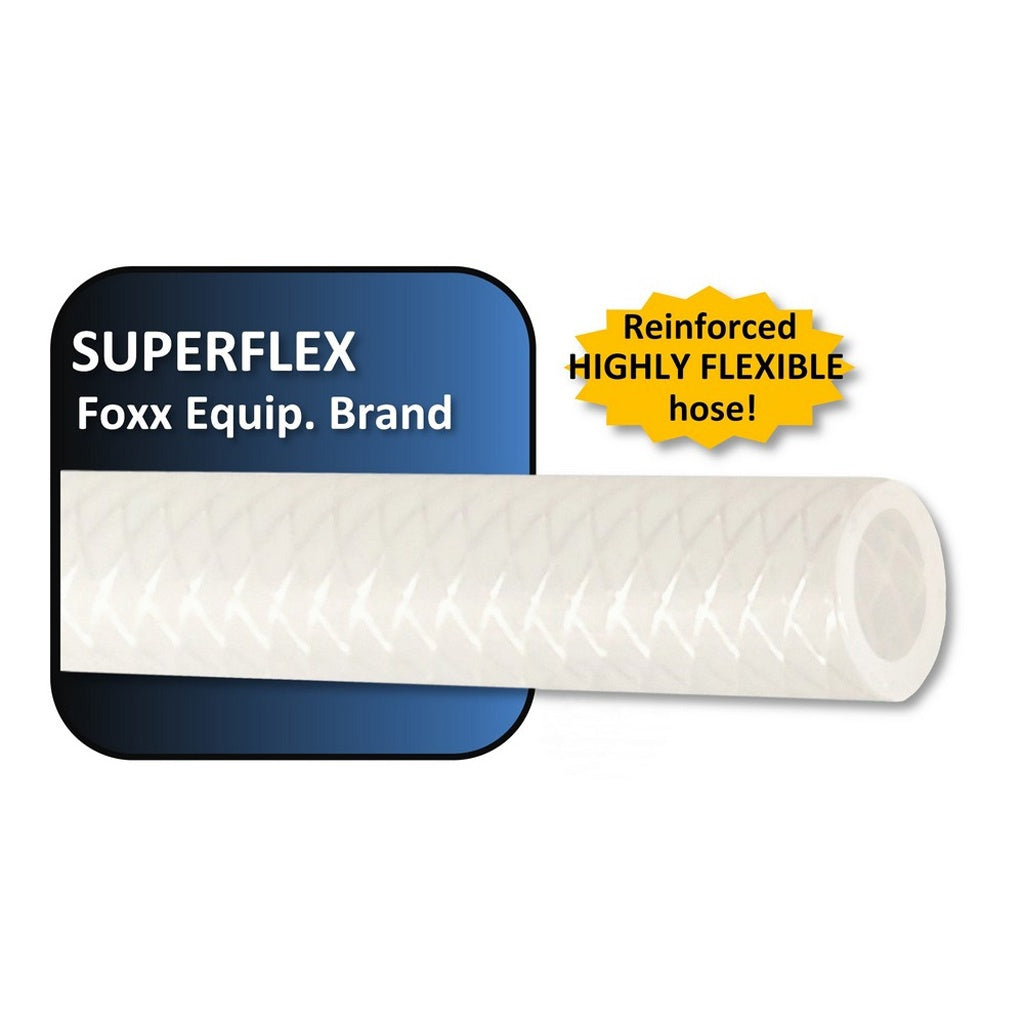Superflex Series 173 Reinforced Tubing, Translucent White, 1/4" ID x 29/64" OD, 500 ft