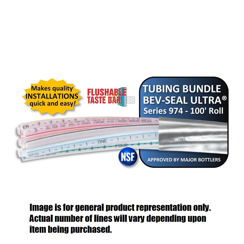 Bev-Seal Ultra Series 974 Barrier Tubing Bundle, 10-Line (8 x 1/4" + 2 x 3/8"), 100 ft
