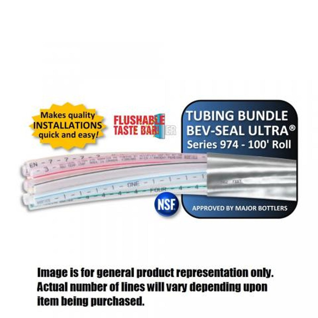 Bev-Seal Ultra Series 974 Barrier Tubing Bundle, 12-Line (8 x 1/4" + 4 x 3/8"), 100 ft