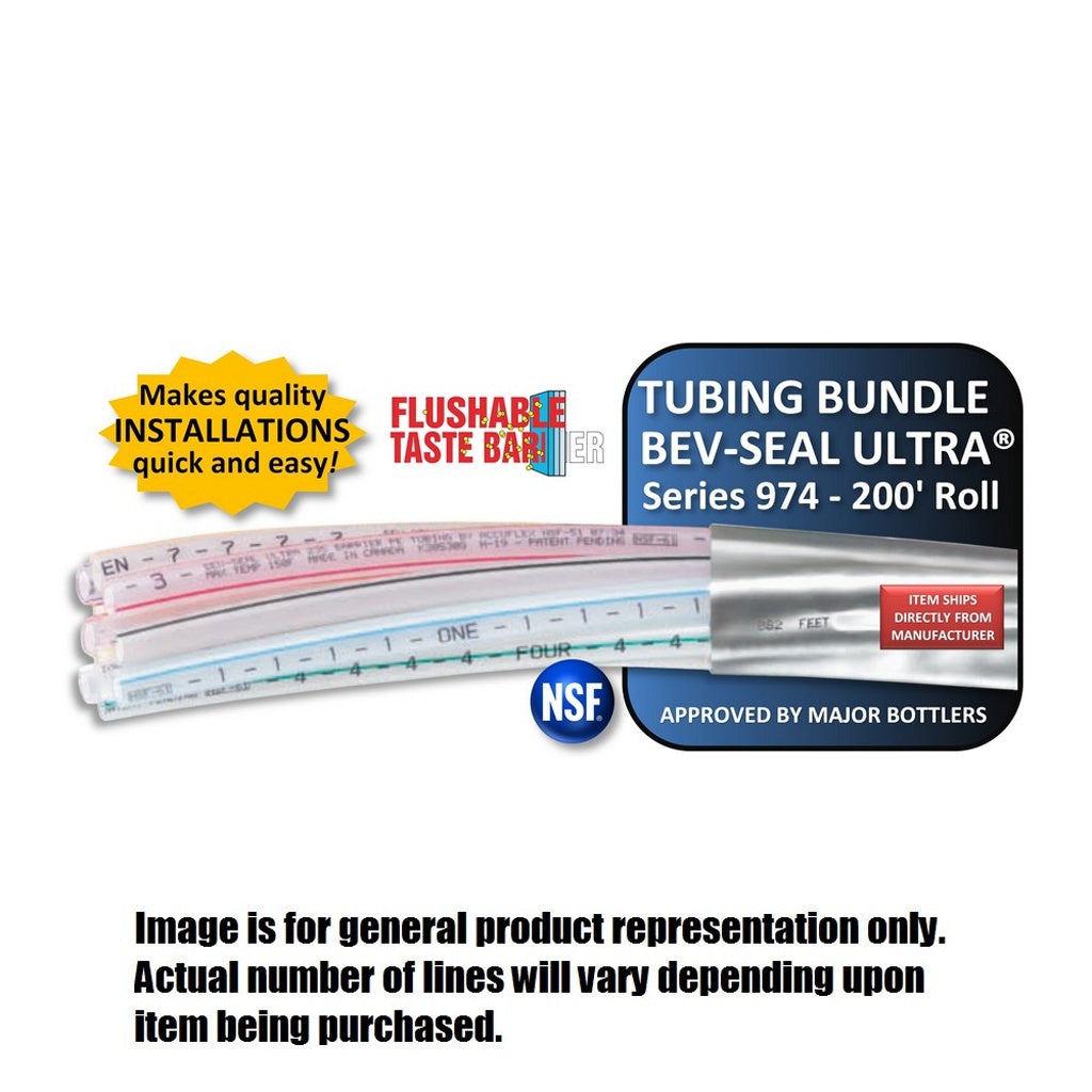 Bev-Seal Ultra Series 974 Barrier Tubing Bundle, 12-Line (8 x 1/4" + 4 x 3/8"), 200 ft