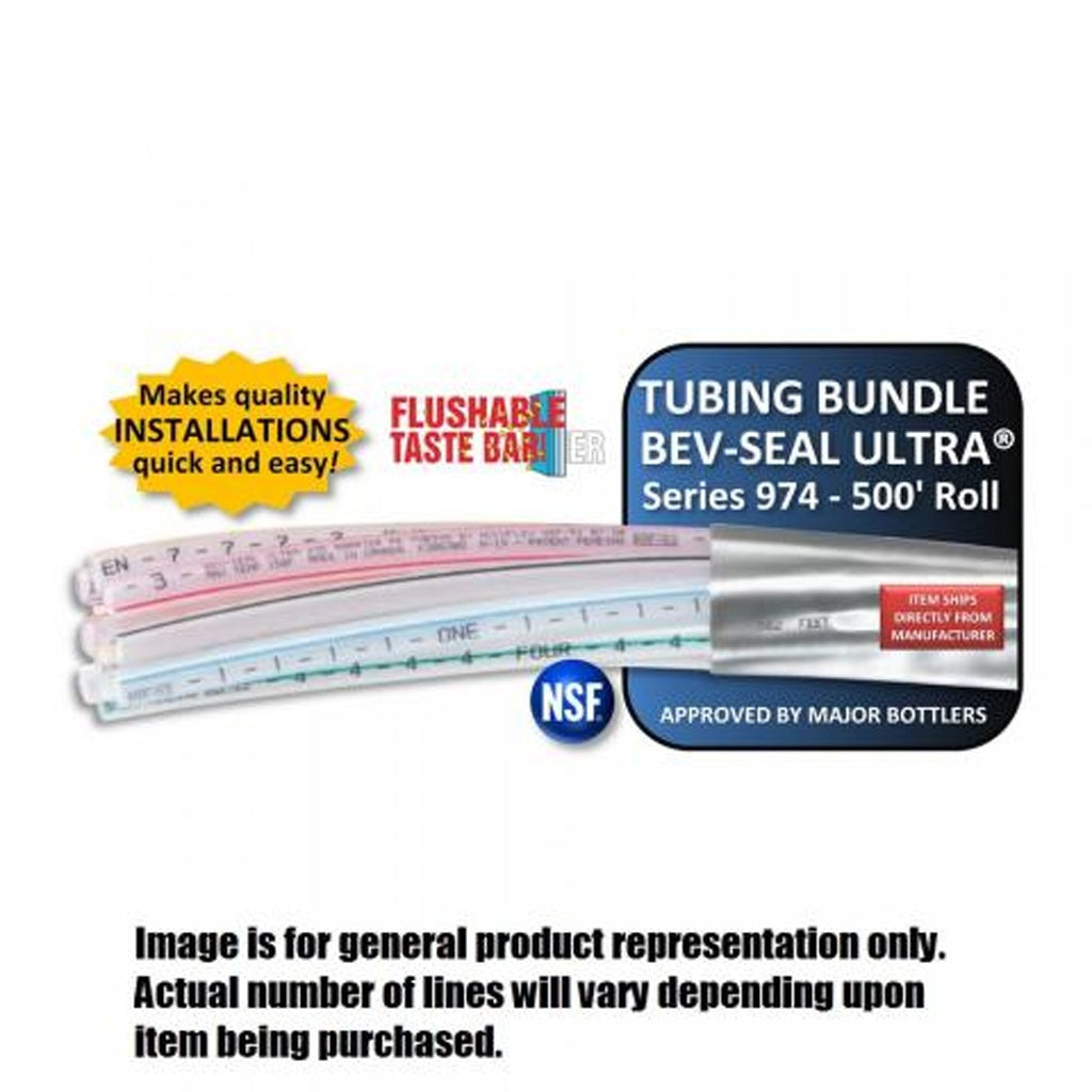 Bev-Seal Ultra Series 974 Barrier Tubing Bundle, 8-Line (8 x 3/8"), 500 ft