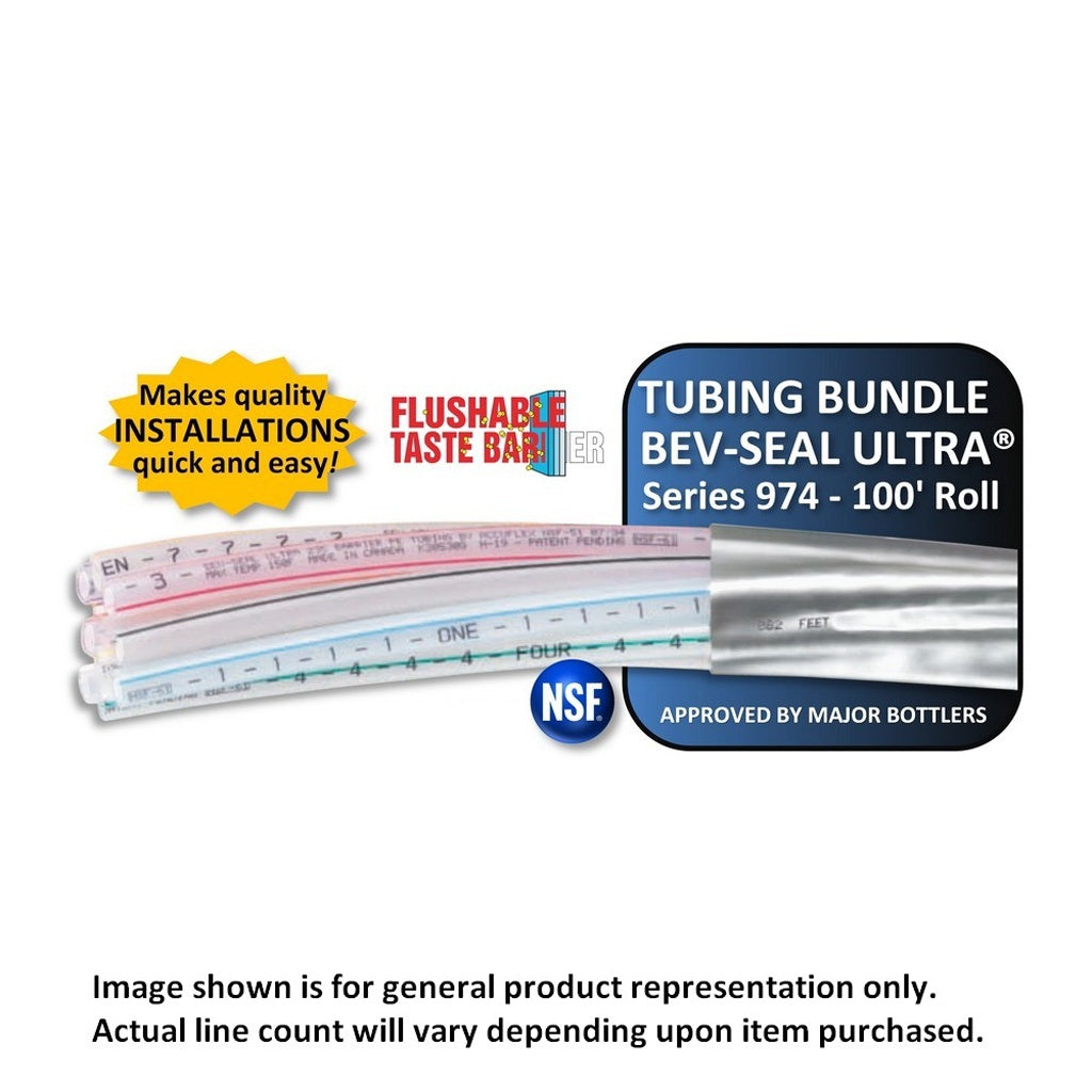 Bev-Seal Ultra Series 974 Barrier Tubing Bundle, 14-Line (10 x 1/4" + 4 x 3/8"), 100 ft