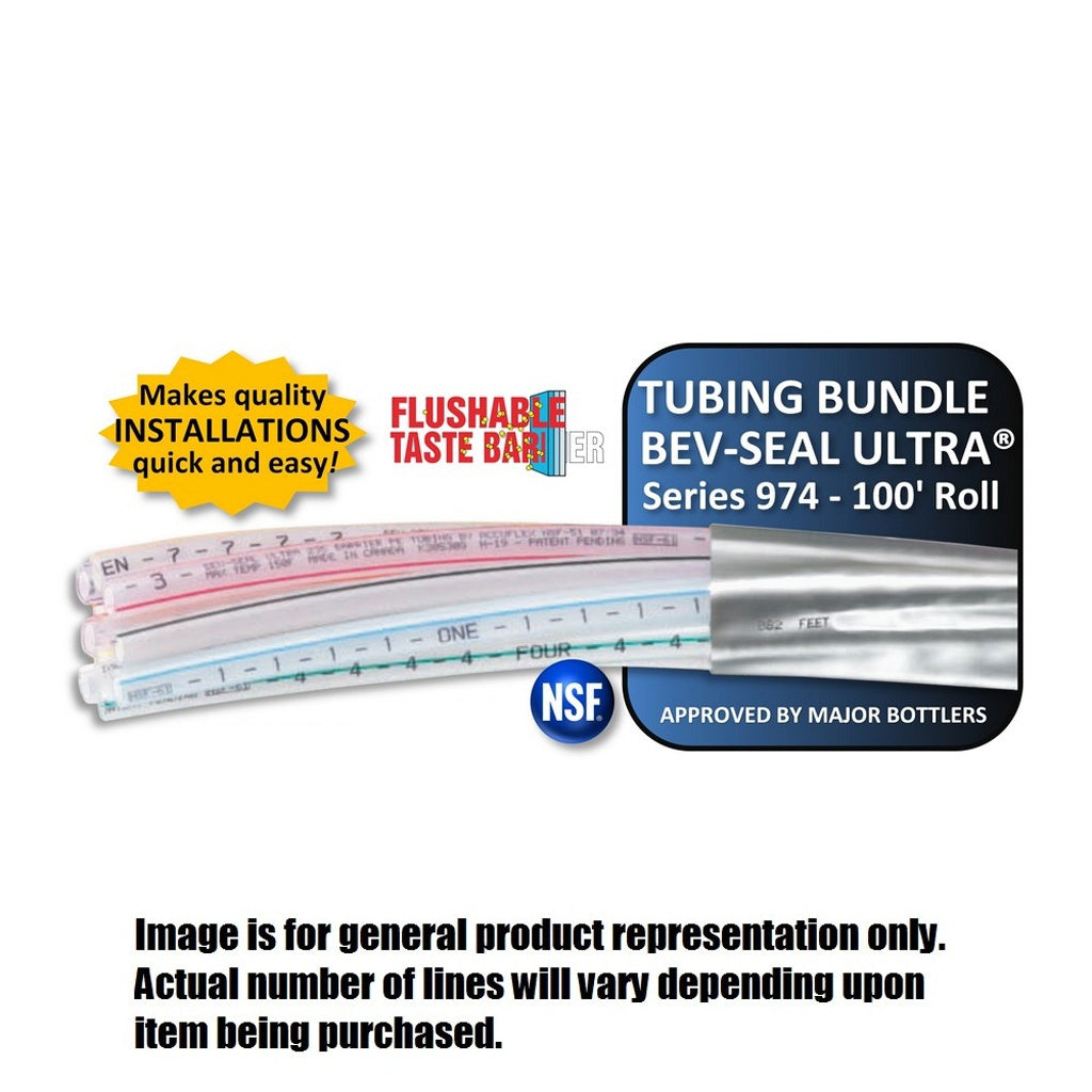 Bev-Seal Ultra Series 974 Barrier Tubing Bundle, 10-Line (10 x 3/8"), 100 ft