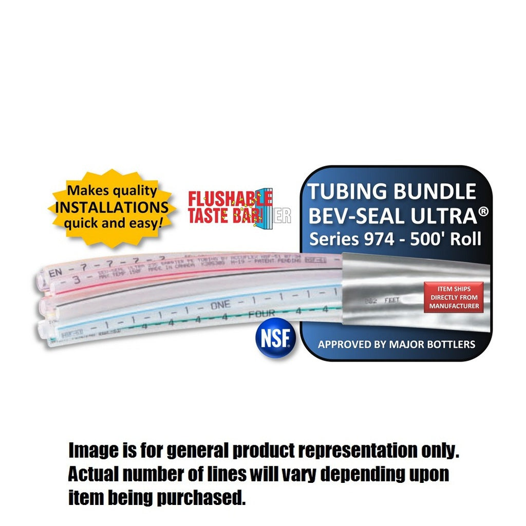 Bev-Seal Ultra Series 974 Barrier Tubing Bundle, 10-Line (10 x 3/8"), 500 ft