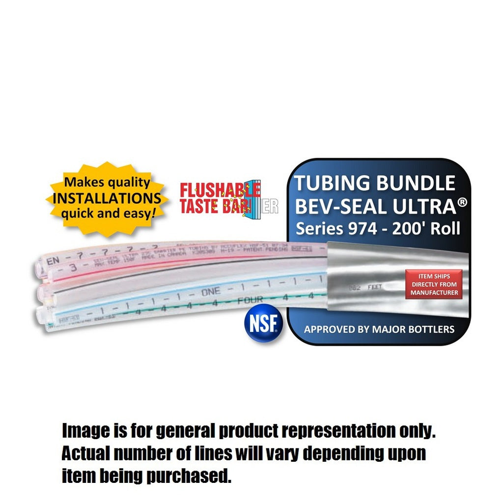 Bev-Seal Ultra Series 974 Barrier Tubing Bundle, 12-Line (12 x 3/8"), 200 ft