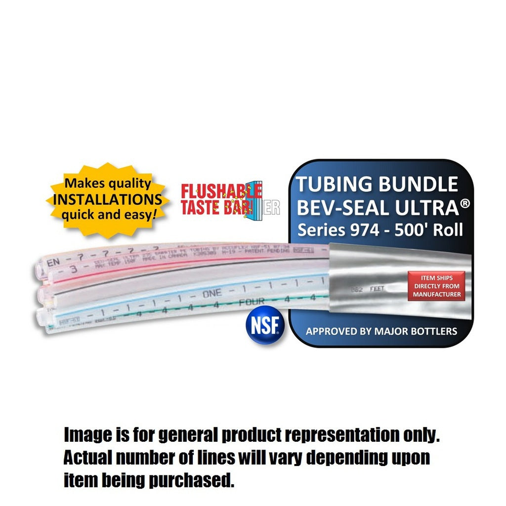 Bev-Seal Ultra Series 974 Barrier Tubing Bundle, 14-Line (10 x 1/4" + 4 x 3/8"), 500 ft