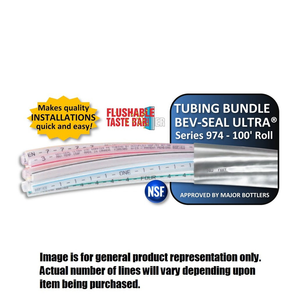 Bev-Seal Ultra Series 974 Barrier Tubing Bundle, 16-Line (16 x 3/8"), 100 ft