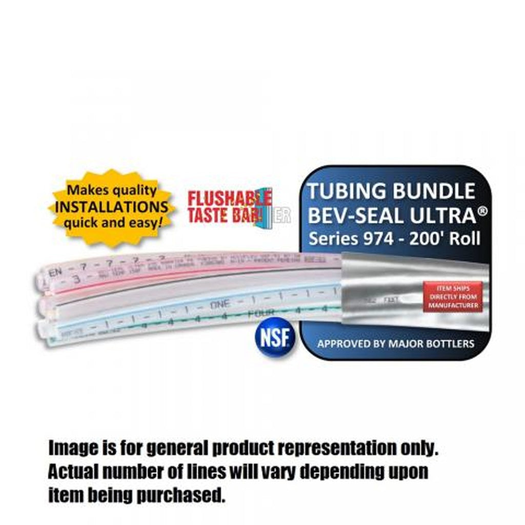 Bev-Seal Ultra Series 974 Barrier Tubing Bundle, 16-Line (16 x 3/8"), 200 ft