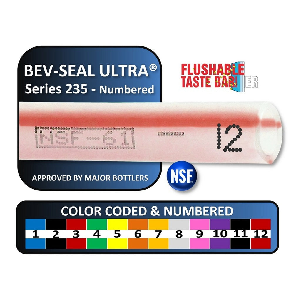 Bev-Seal Ultra Series 235 Barrier Tubing #12, Black, 3/8" ID x 1/2" OD, 500 ft