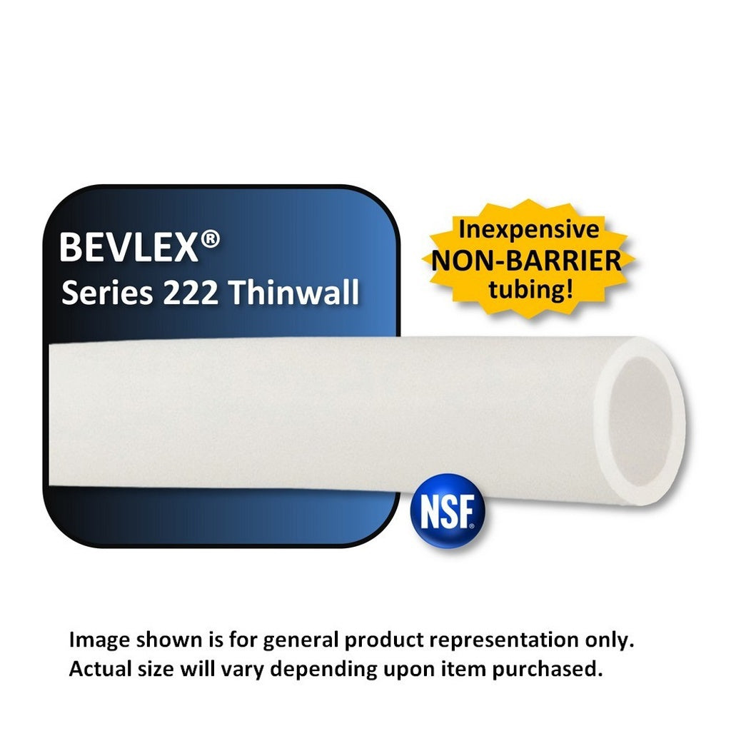Accuflex Bevlex-thinwall Poly #222 Tubing, 1/2"ID X 5/8"OD (Trans White) 500' Roll