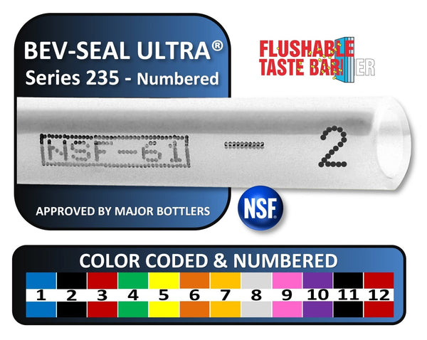 Bev-Seal Ultra Series 235 Barrier Tubing #2, Black, 1/4" ID x 3/8" OD, 500 ft