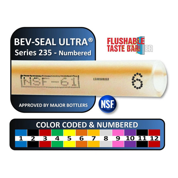 Bev-Seal Ultra Series 235 Barrier Tubing #6, Orange, 1/4" ID x 3/8" OD, 500 ft