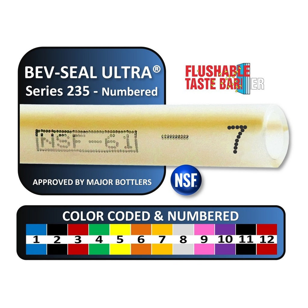 Bev-Seal Ultra Series 235 Barrier Tubing #7, Brown, 1/4" ID x 3/8" OD, 500 ft