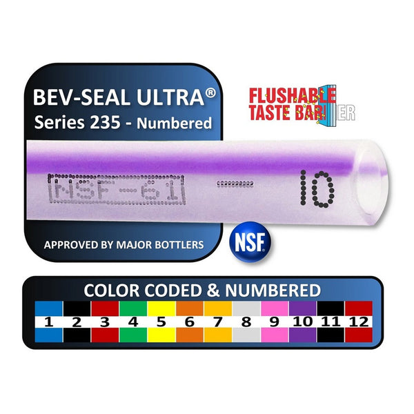 Bev-Seal Ultra Series 235 Barrier Tubing #10, Purple, 1/4" ID x 3/8" OD, 500 ft