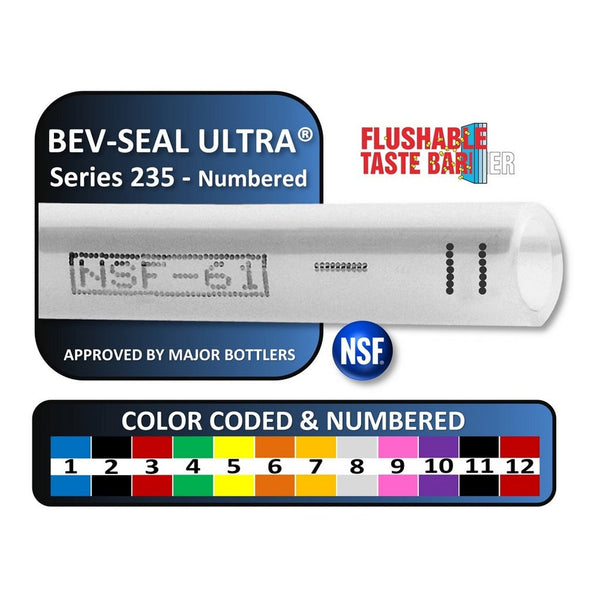 Bev-Seal Ultra Series 235 Barrier Tubing #11, Blue, 1/4" ID x 3/8" OD, 500 ft