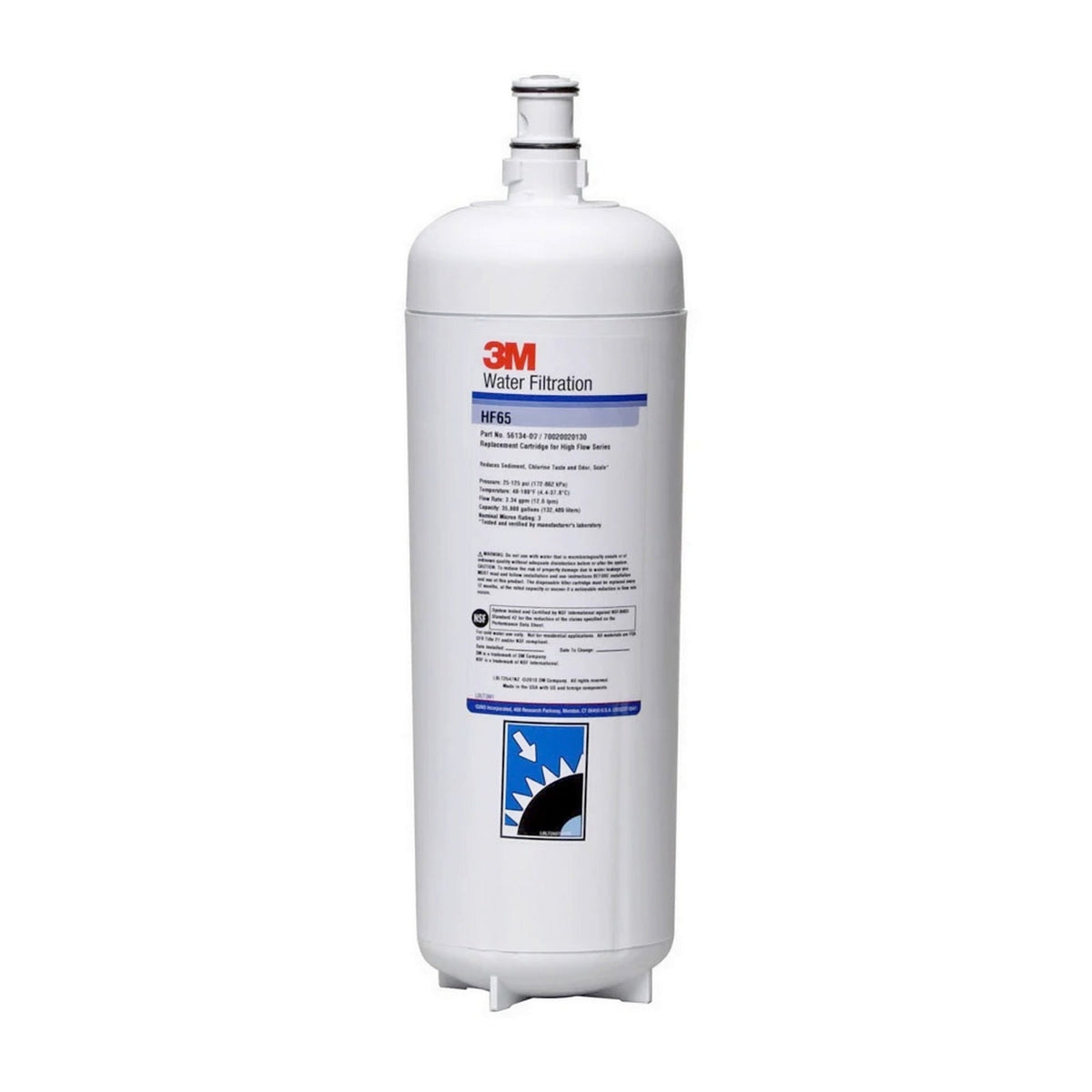 3M HF65 High Flow Series Water Filter Cartridge for Cold Beverages