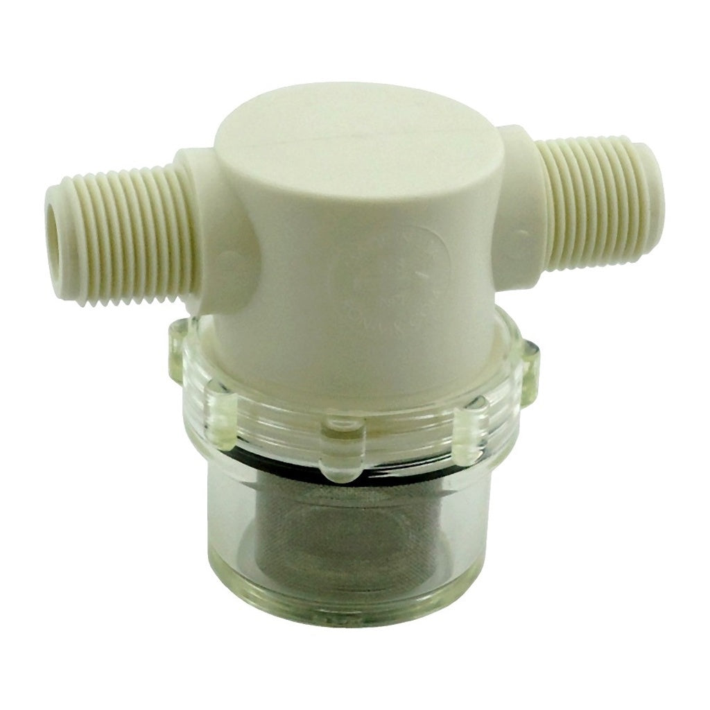 In-Line Strainer, 3/8" Male Pipe Thread x 3/8" Male Pipe Thread 80 Mesh Stainless Steel