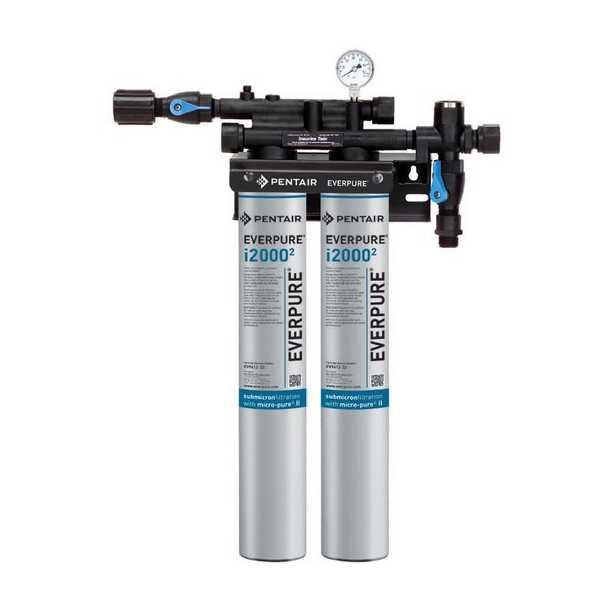 Everpure EV9324-02 Insurice Twin i20002 Water Filtration System, 0.5 Micron, 3.34 GPM