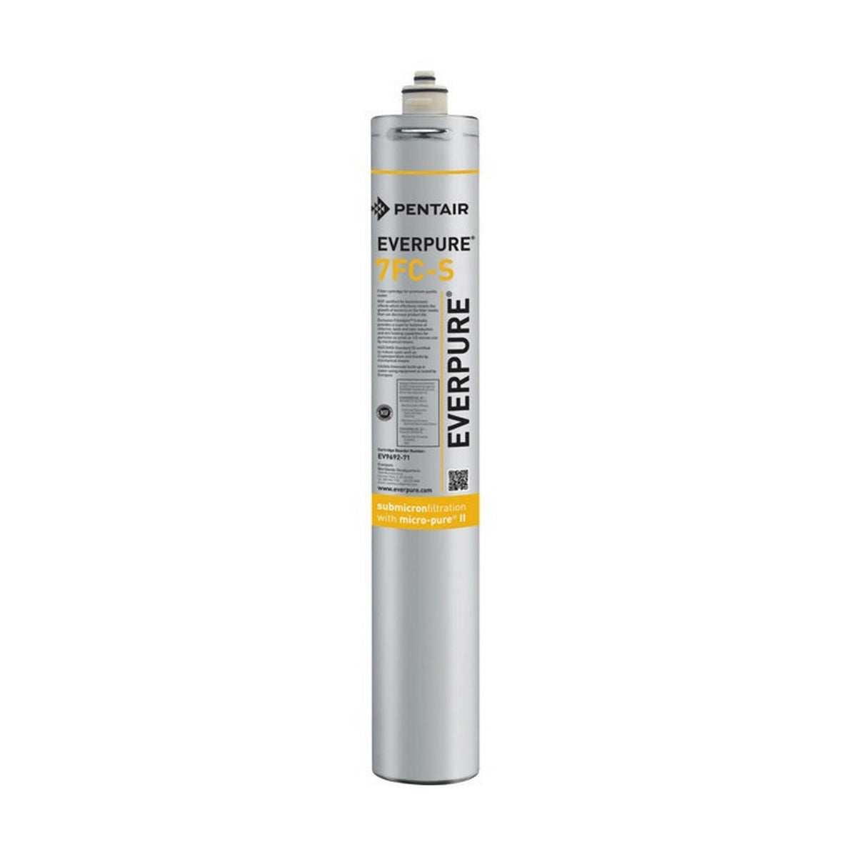 Everpure EV9692-76 7FC-S Water Filter Cartridge with Scale Inhibitor, 0.5 Micron, 2.5 GPM