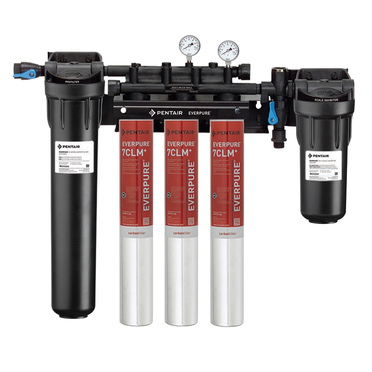 Everpure EV9771-33 High Flow CSR Triple-7CLM+ Water Filtration System with Pre-Filter and Scale Reduction, 5 Micron, 5.01/4/3 GPM