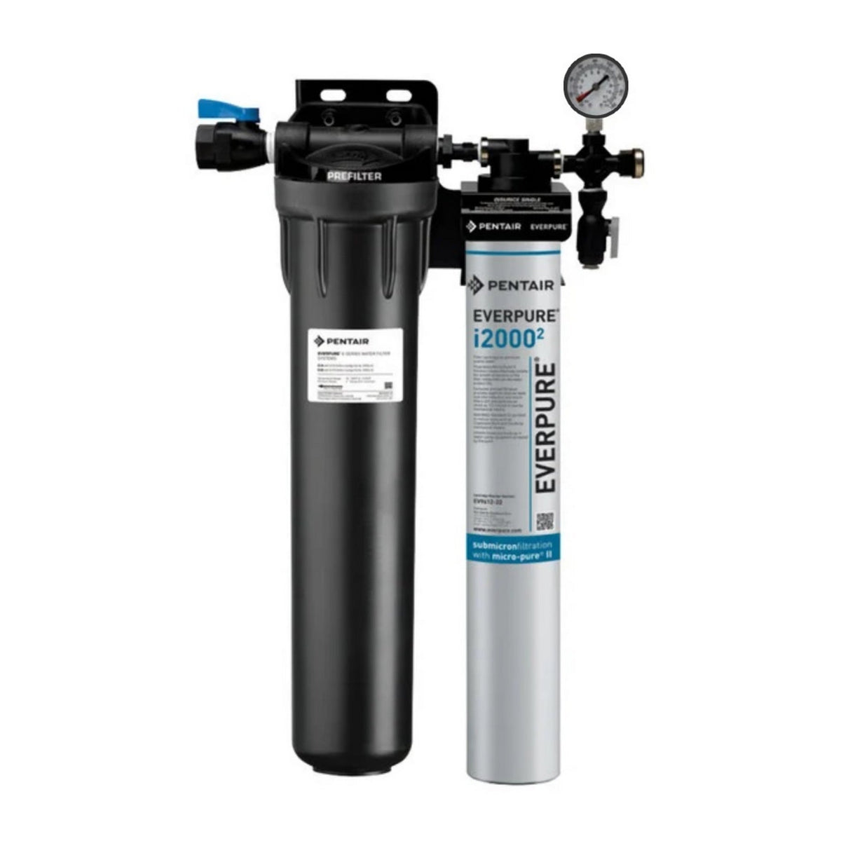 Everpure EV9324-21 Insurice Single PF-i20002 Water Filtration System with Pre-Filter, 0.5 Micron, 1.67 GPM