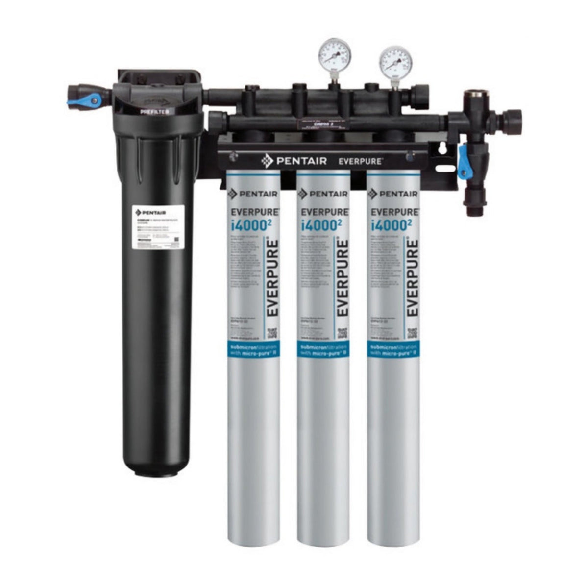 Everpure EV9325-23 Insurice Triple PF- i40002 Water Filtration System with Pre-Filter, 0.5 Micron, 5 GPM