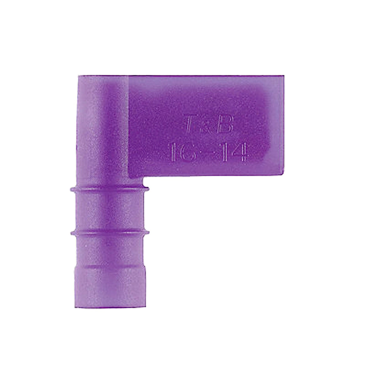 90° Insulated 1/4" Spade Connector, 16/14 Gauge