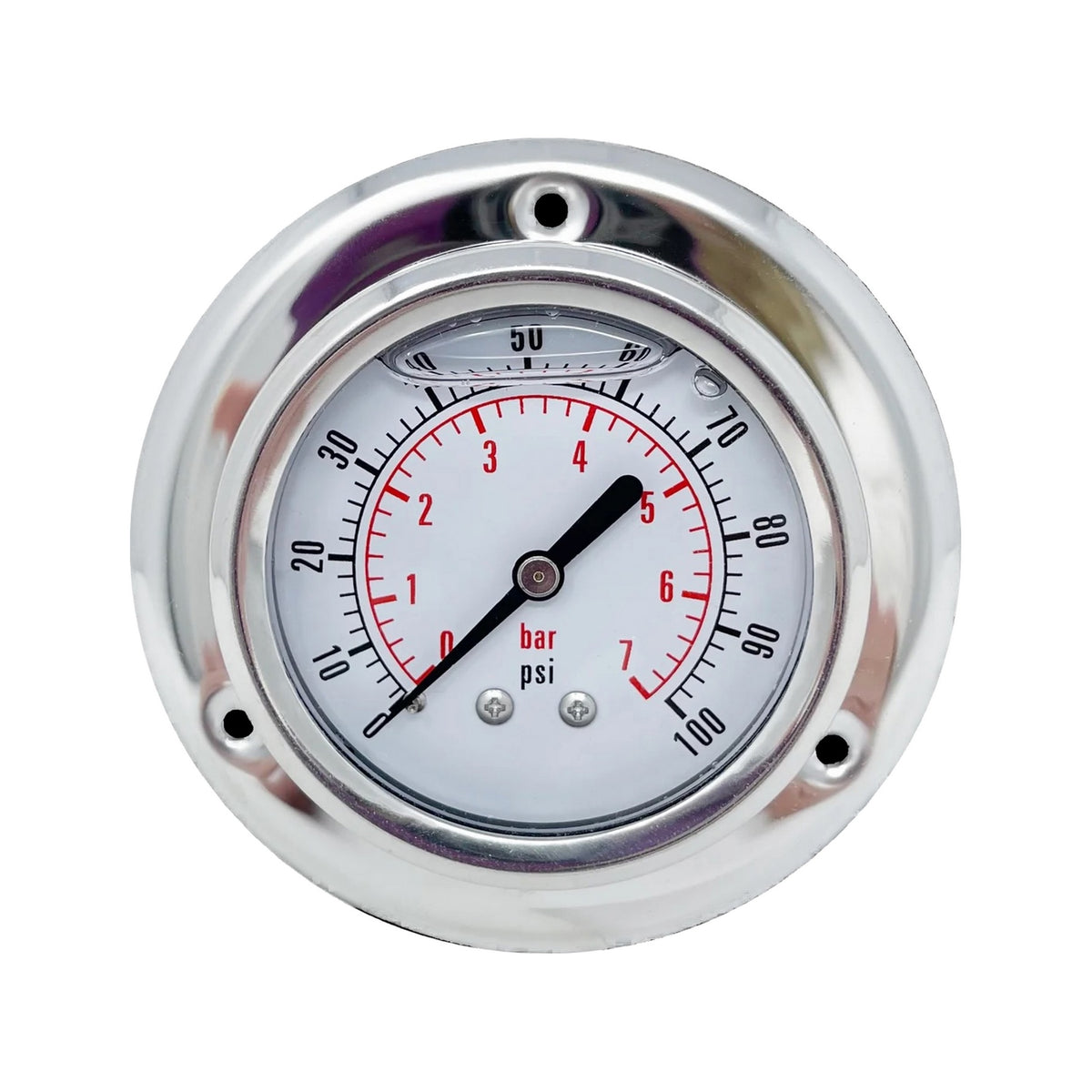 LIQ FILLED GAUGE, PANEL-Mount 2.5"Diameter (100 PSI)