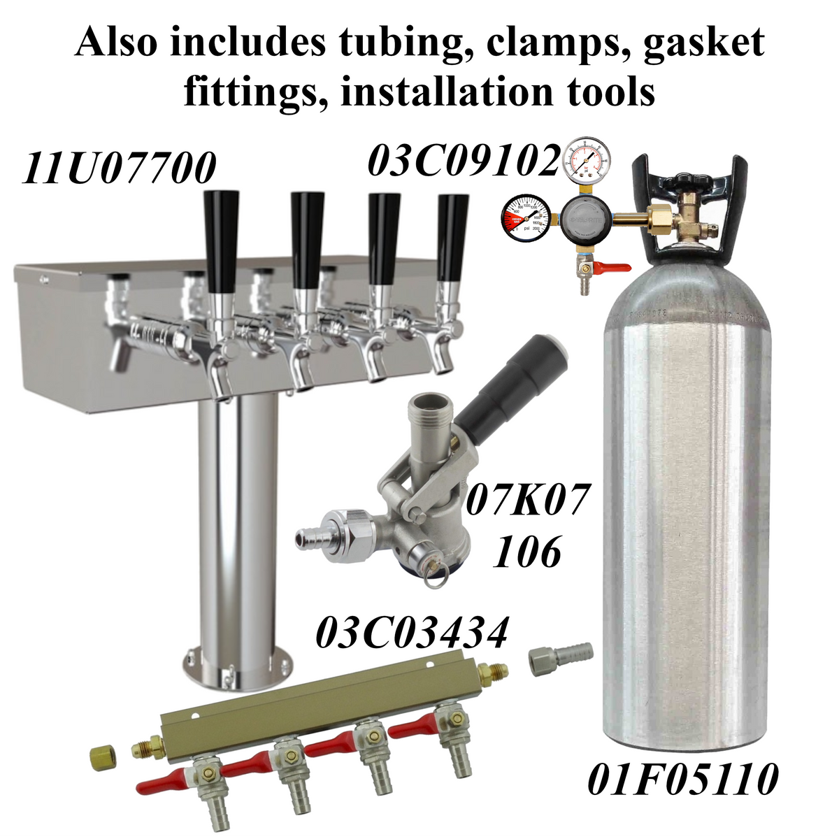 4 Faucet Box Tower Keg Kit for Serv-Ware Direct Draw