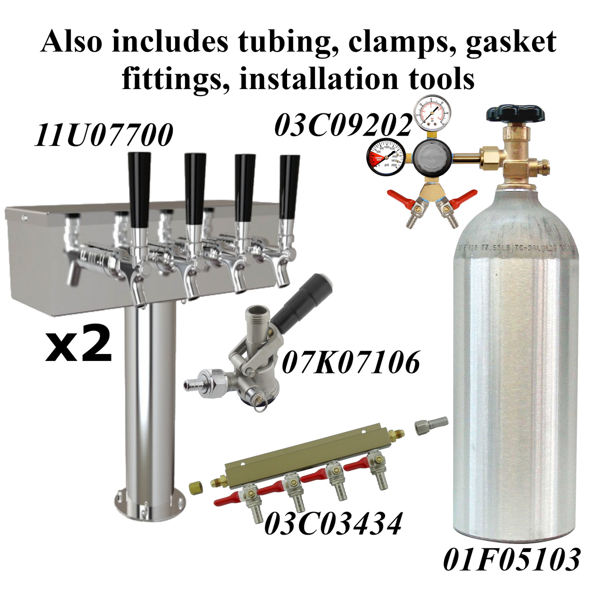 2 4-Faucet Box Towers, Keg Kit for Serv-Ware Direct Draw