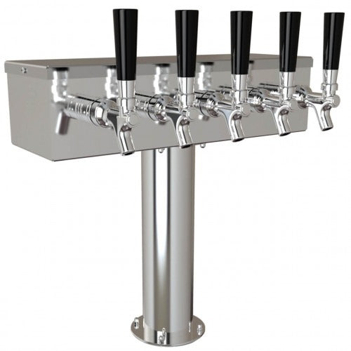 UBC T Tower, 5 Faucets, Air Cooled, Stainless Steel