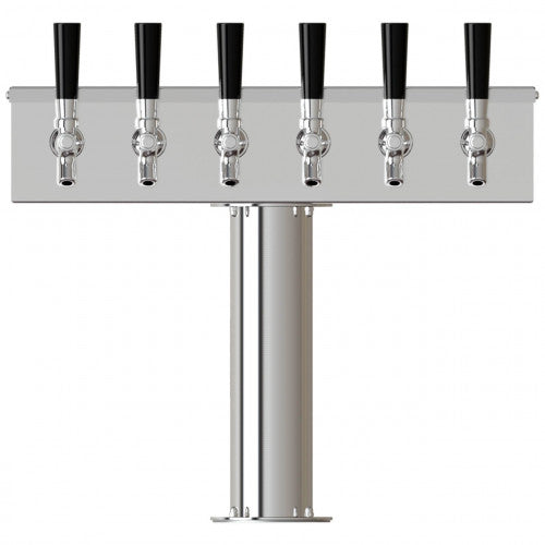 UBC T Tower, 6 Faucets, Air Cooled, Stainless Steel