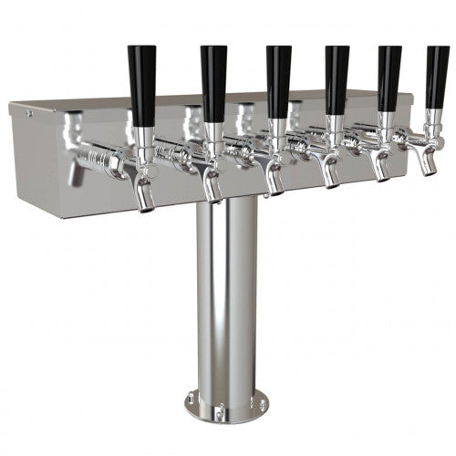 UBC T Tower, 6 Faucets, Glycol Cooled, Stainless Steel