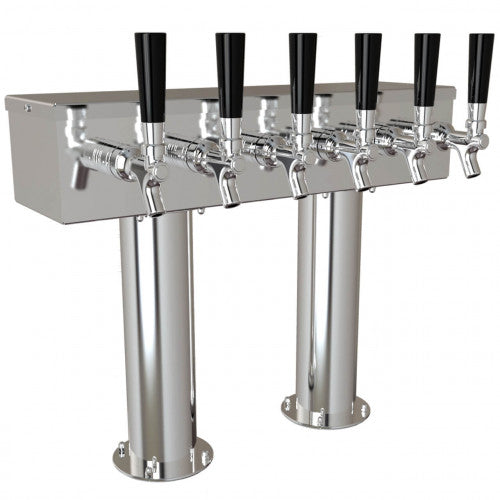 UBC Pass Thru Tower, 6 Faucets, Glycol Cooled, Stainless Steel