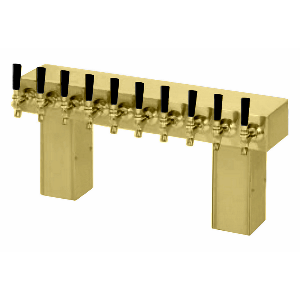 Pass-Through Tower, 10-Faucet 4"-Square Air PVD