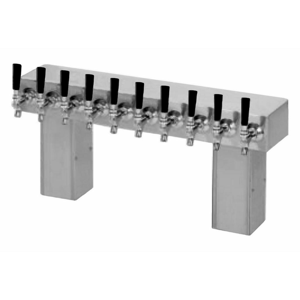 ABECO Pass Thru Tower, 10 Faucets, 4" Square Column, Glycol Cooled