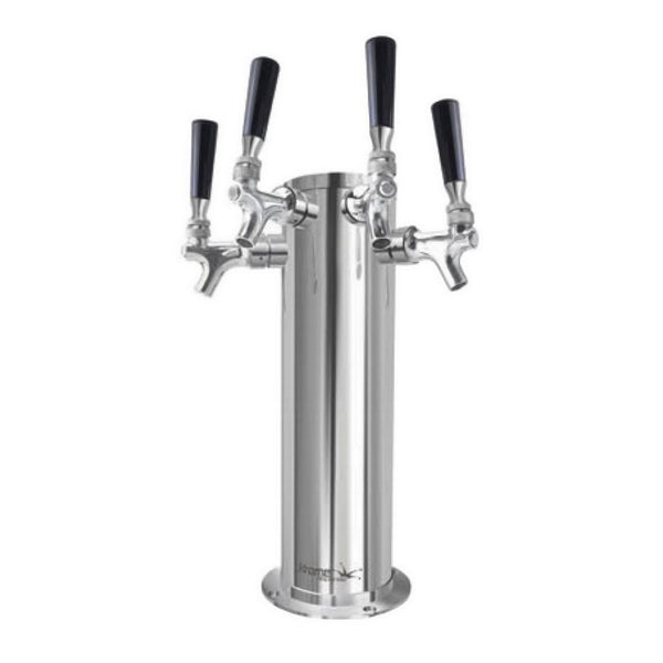 Krome Dispense Column, 4 Faucets, 4" Diameter, Air Cooled, Stainless Steel