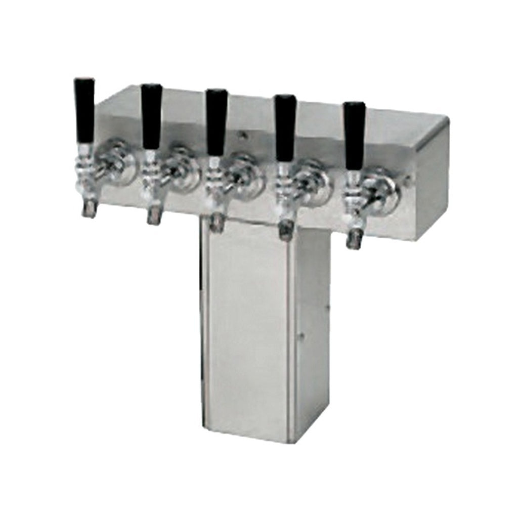 ABECO T Tower, 5 Faucets, 4" Square Column, Glycol Cooled