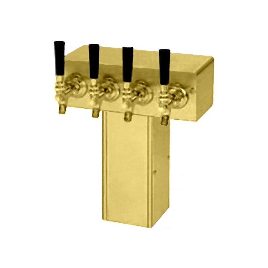 ABECO T Tower, 4-Faucet 4"-Square Air (Pvd All 304-Stainless Steel)