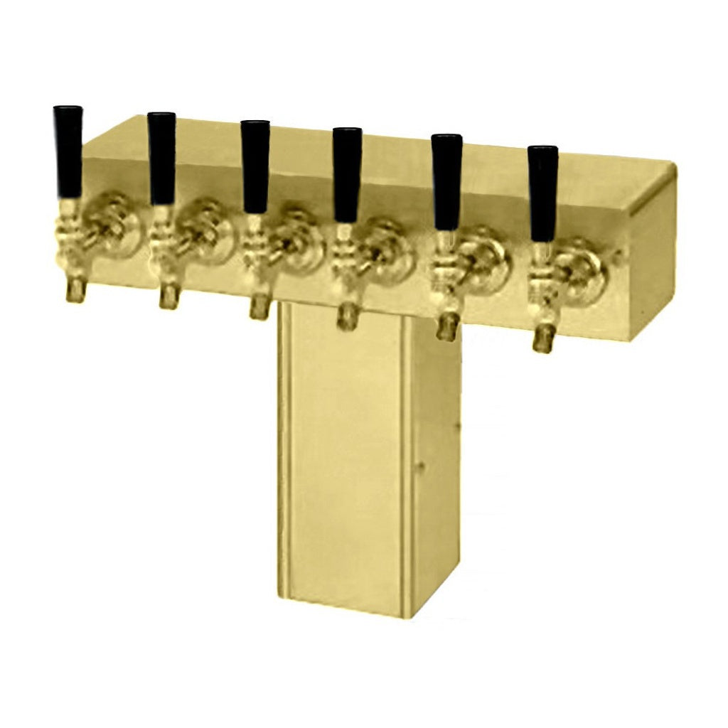 ABECO T Tower, 6-Faucet 4"-Square Air (Pvd All 304-Stainless Steel)