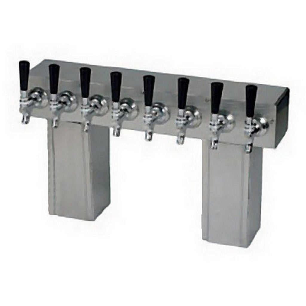 ABECO Pass Thru Tower, 8 Faucets, 4" Square Column, Glycol Cooled