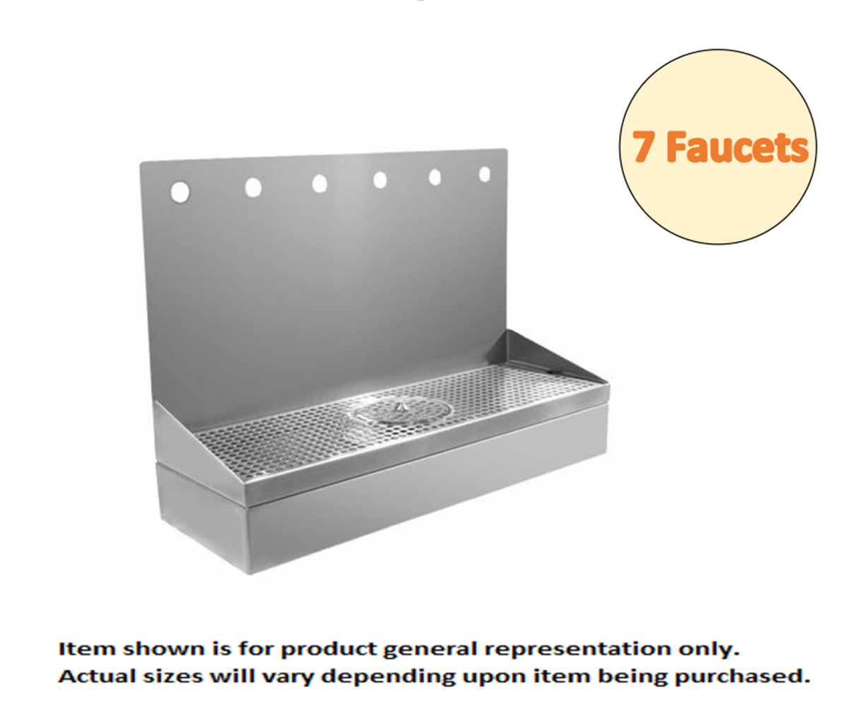 Chill-Max Beverage Solutions Growler Station-w/rinser, Wall Mount 42"L (7-Faucet)